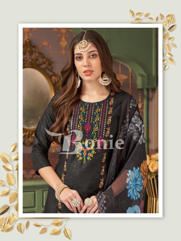 Bonie Farah Vol 1 Beautiful Embroidered Kurti Bottom With Dupatta